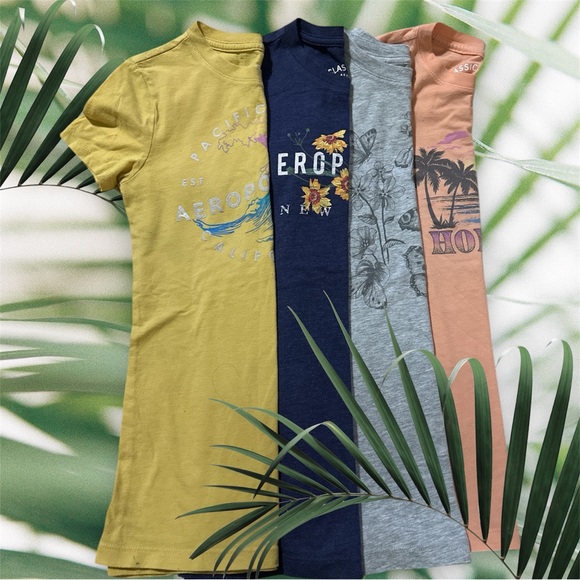 Aeropostale Tops - Aeropostale Short Sleeve Junior Tees - Yellow, Navy, Gray, Peach